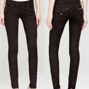 Hudson Collin Mid-Rise Skinny Jean l Black Denim l Size 23